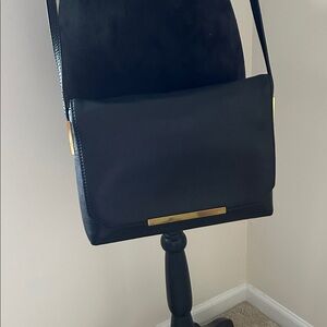 J. Crew Black Messenger Bag with Gold Details
